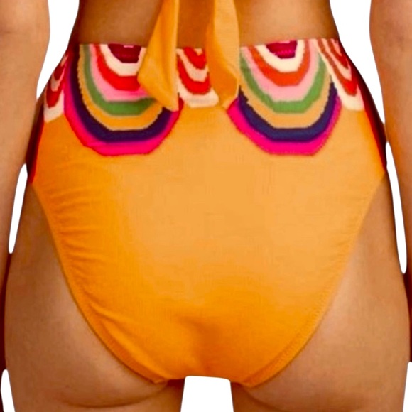Trina Turk Rainbow Swirl High Waist Bikini Swim Bottom - Picture 3 of 4